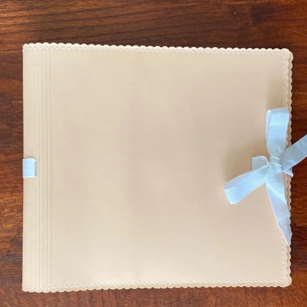 Fresh anthology mini album 9x9 scrapbook faux leather. Vintage. Pale pink.